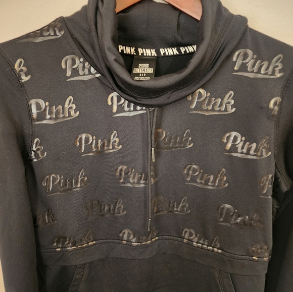 Black and Gold PINK Cowl Neck Sweatshirt - Picture 2 of 6